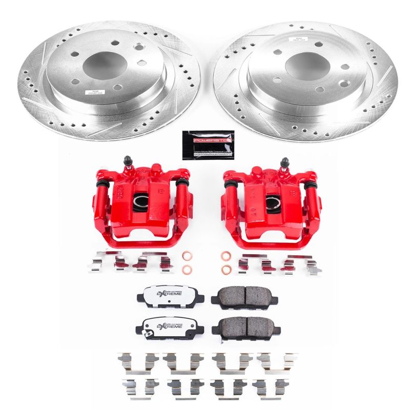 Power Stop 08-14 Nissan Rogue Rear Z26 Street Warrior Brake Kit w/Calipers Brake Kits - Performance D&S PowerStop