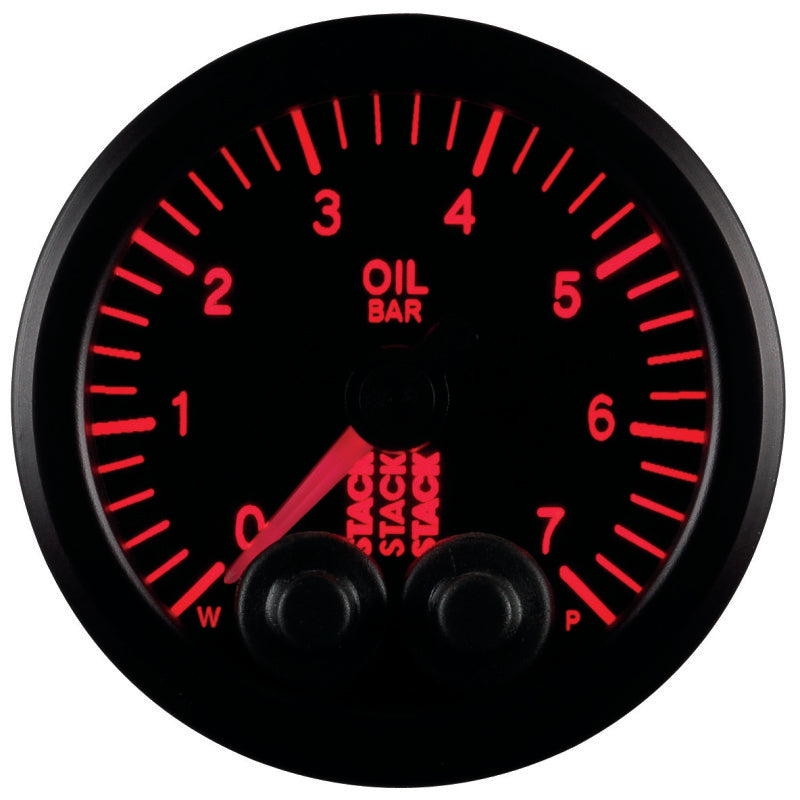 Autometer Stack 52mm 0-7 Bar M10 Male Pro-Control Oil Pressure Gauge - Black Gauges AutoMeter