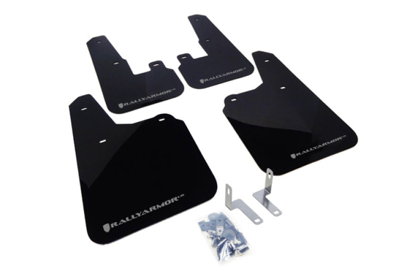 Rally Armor 10-14 Subaru Outback Black UR Mud Flap w/ Silver Logo Mud Flaps Rally Armor