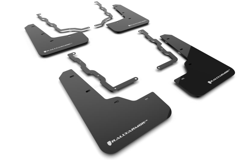 Rally Armor 20-25 Ford Puma ST Black Mud Flap w/White Logo Mud Flaps Rally Armor