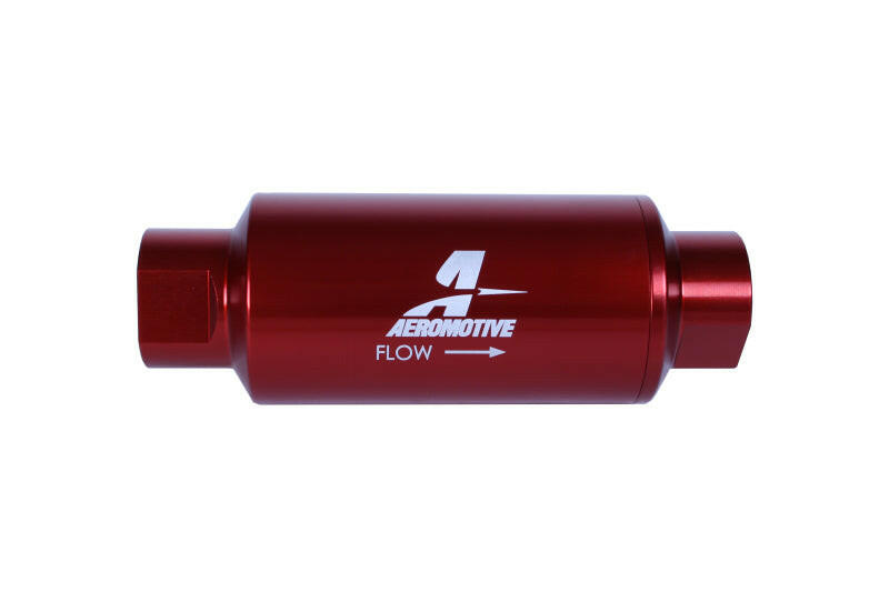 Aeromotive In-Line Filter - (AN-10) 10 Micron Microglass Element Red Anodize Finish Fuel Filters Aeromotive