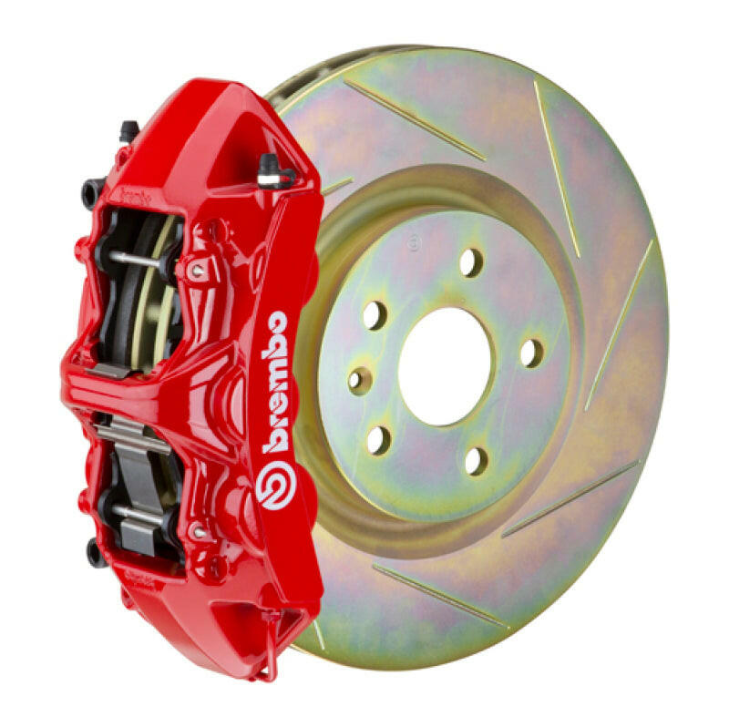 Brembo 10-15 Camaro V6 Front GT BBK 6 Piston Cast 355x32 1pc Rotor Slotted Type-1-Red Brake Kits - Performance Slot Brembo