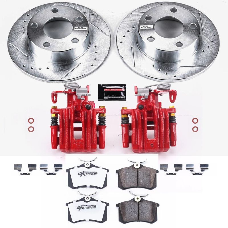 Power Stop 98-01 Audi A6 Quattro Rear Z26 Street Warrior Brake Kit w/Calipers Brake Kits - Performance D&S PowerStop