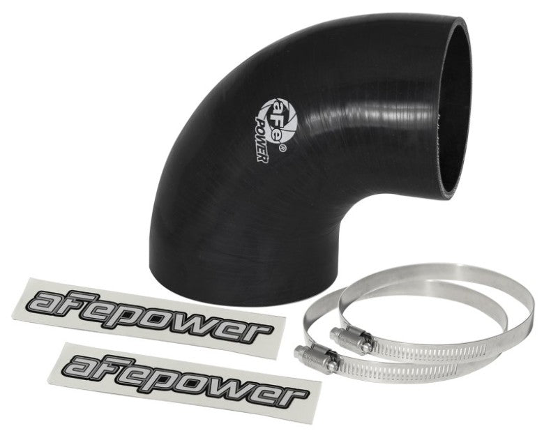 aFe Magnum FORCE CAI Univ. Silicone Reducing Coupler (4in. to 3.5in. ID) 90Deg. Elbow - Black Air Intake Components aFe