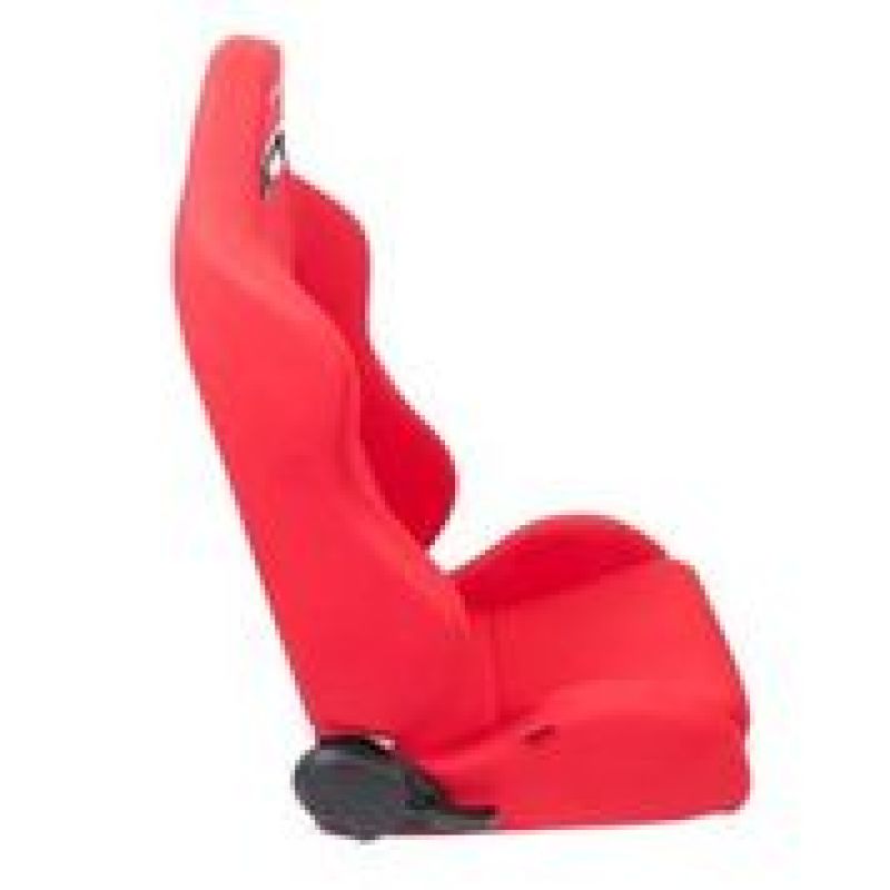NRG Sport Seats (Pair) Type-R Cloth w/NRG Logo - Red w/Red Stitch Reclineable Seats NRG