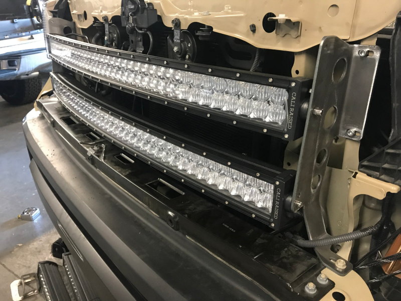 Cali Raised 14-21 Toyota Tundra 42 Hidden Grille Curved Led Light Bar Brackets Kit - Combo Beam/Led Light Bars & Cubes Cali Raised LED