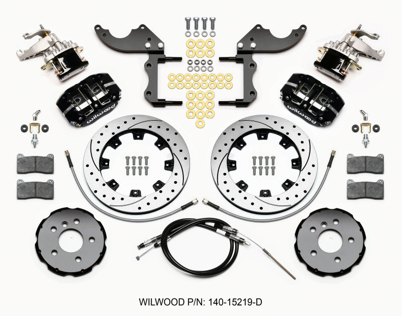Wilwood Dynapro Radial4 / MC4 Rear Kit 12.19 Drilled 2014-2015 Mini Cooper w/Lines & Cables Big Brake Kits Wilwood