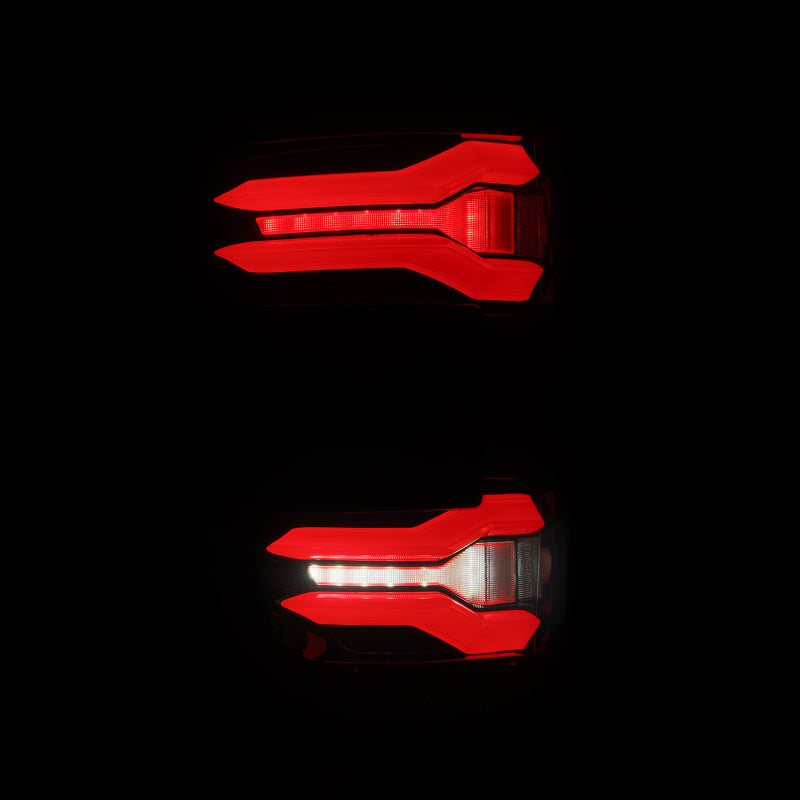 AlphaRex 24-25 Ford F-150 LUXX LED Taillights Blk-Red Activ Light/Seq Signal - Smoked Lens Tail Lights AlphaRex