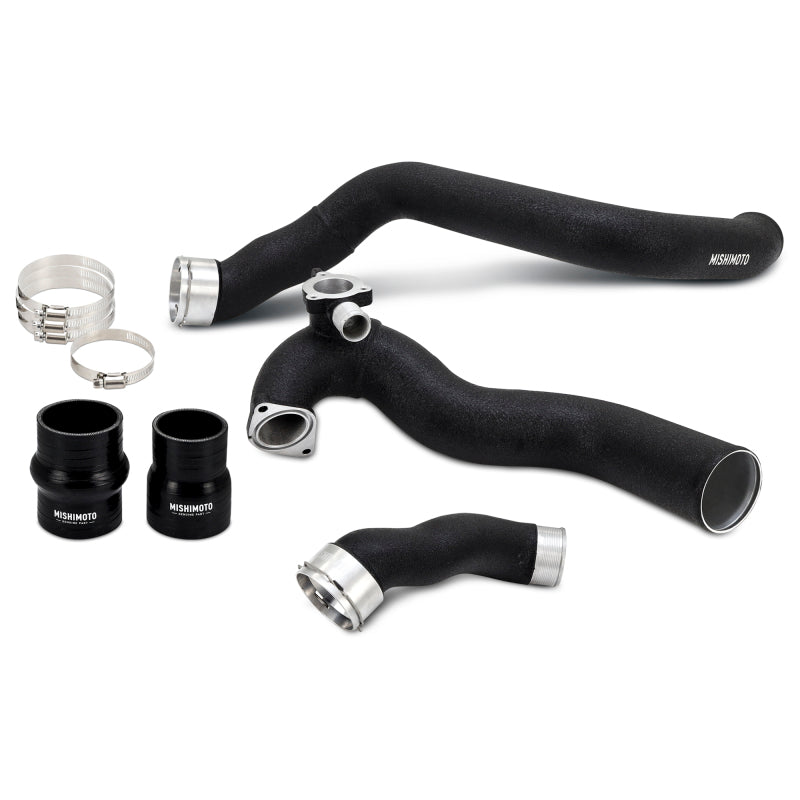 Mishimoto 2024+ Ford Mustang EcoBoost Charge Pipes - Wrinkle Black Intercooler Pipe Kits Mishimoto