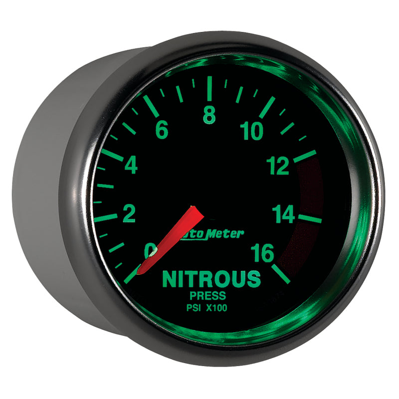 Autometer GS 2 1/16in. 1600PSI Nitrous Fuel Pressure Gauge Gauges AutoMeter