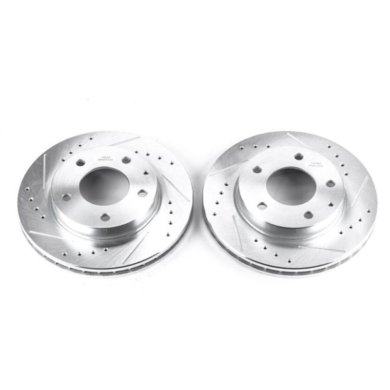 Power Stop 93-97 Ford Probe Front Evolution Drilled & Slotted Rotors - Pair Brake Rotors - Slot & Drilled PowerStop