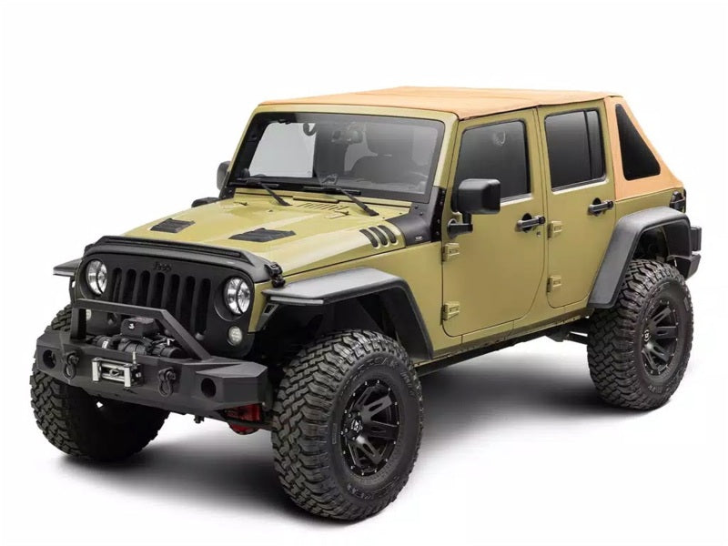 Rugged Ridge 07-18 Jeep Wrangler JKU 4dr Voyager Fastback Frameless Soft Top - Tan Soft Tops Rugged Ridge
