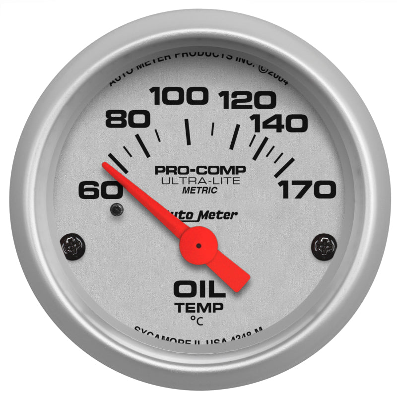 Autometer Ultra-Lite 52mm 60-170 Deg C Electronic Oil Temperature Gauge Gauges AutoMeter