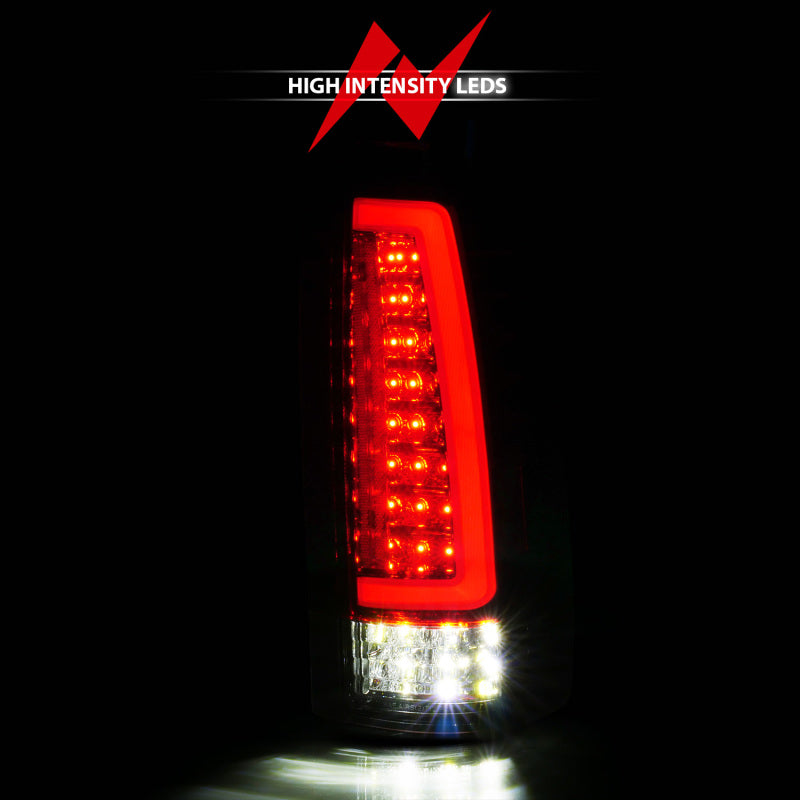 ANZO 88-99 Chevy C/K1500/2500/3500 Full LED Light Tube Taillights Chrome Housing Red/Clear Lens Headlights ANZO