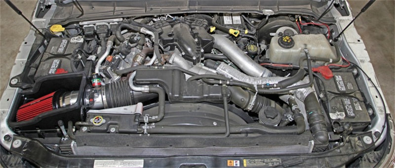 Spectre 11-14 Ford F-Series SD V8-6.7L DSL Air Intake Kit - Polished w/Red Filter Cold Air Intakes Spectre