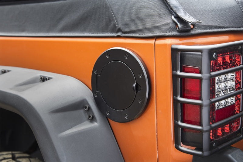 Rugged Ridge Non-Locking Gas Cap Door Black 07-18 Jeep Wrangler Fuel Caps Rugged Ridge