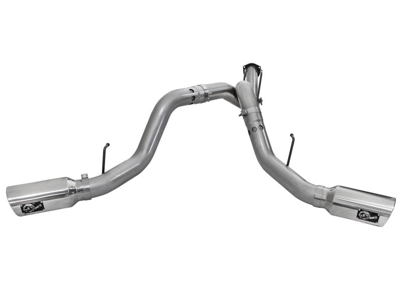 aFe LARGE BORE HD 4in 409-SS DPF-Back Exhaust w/Polished Tip 11-14 Ford Diesel Trucks V8-6.7L (td) DPF Back aFe