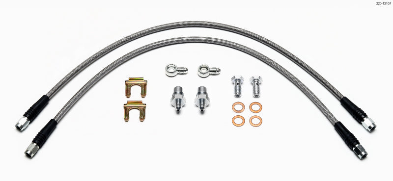 Wilwood Flexline Kit D52 Caliper 18in w/ Banjo 10mm - 10mmBF Chassis Brake Line Kits Wilwood