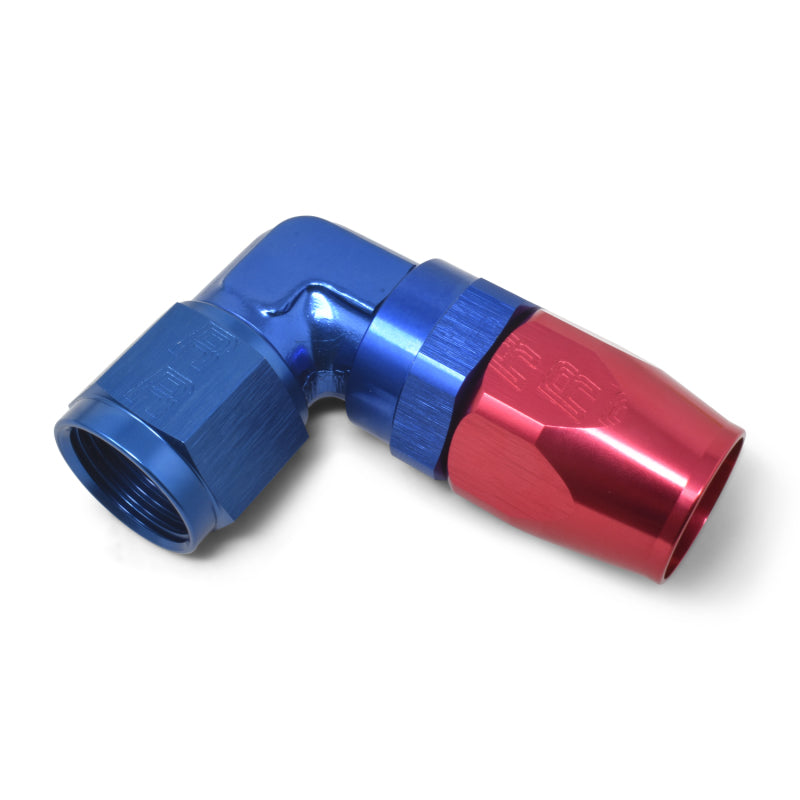 Russell Performance -12 AN Red/Blue 90 Degree Forged Aluminum Swivel Hose End Fittings Russell