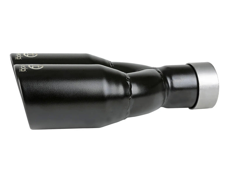 aFe Takeda 304 Stainless Steel Clamp-on Exhaust Tip Black 2-1/2ininlet x 3-1/2in Outlet X 12in L Tips aFe