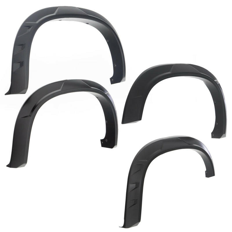 Bushwacker 19-21 Chevrolet Silverado 1500 DRT Style Flares 4pc - Black Fender Flares Bushwacker