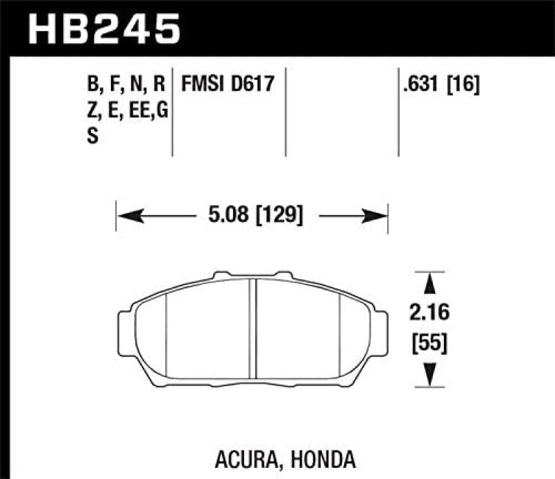 Hawk Performance ER-1 Motorsport Brake Pads Brake Pads - Racing Hawk Performance