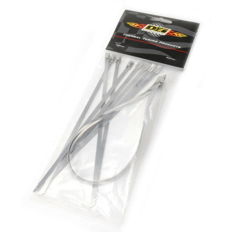 DEI Stainless Steel Positive Locking Tie Eight 1/4in (7mm) x 9in and Four 7mm x 20in Clamps DEI