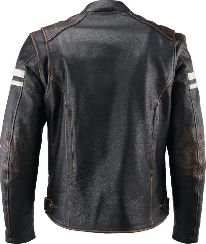 Kuryakyn Leather By River Road Hoodlum Vintage Leather Jacket Black - Small Jackets - Leather Kuryakyn