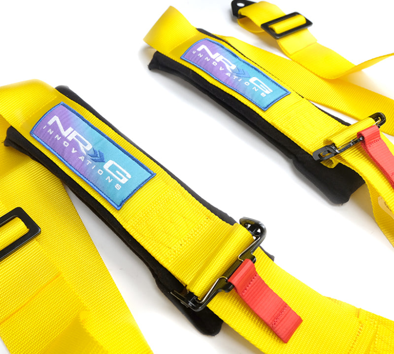 NRG 5PT 3in. Seat Belt Harness / Cam Lock - Yellow Seat Belts & Harnesses NRG