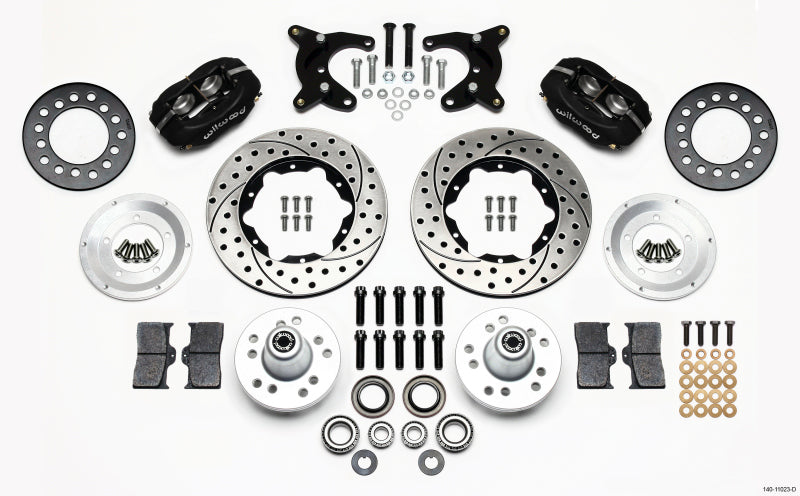 Wilwood Forged Dynalite Front Kit 11.00in Drilled 65-72 CDP A Body - 10in Drum Big Brake Kits Wilwood
