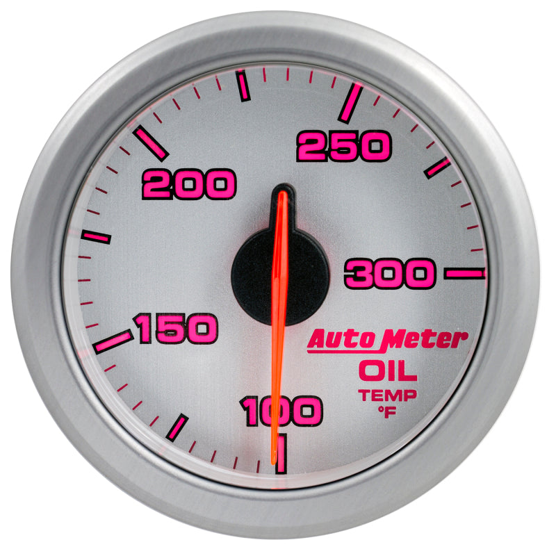 Autometer Airdrive 2-1/6in Oil Temp Gauge 100-300 Degrees F - Silver Gauges AutoMeter