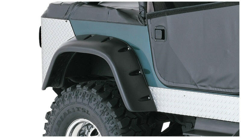 Bushwacker 59-83 Jeep CJ5 Cutout Style Flares 4pc - Black Fender Flares Bushwacker