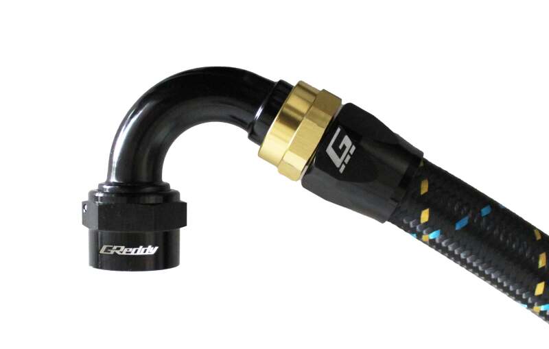 GReddy AN10 120 DEGREE HOSE END SWIVEL BLACK/GOLD ANODIZED Oil Line Kits GReddy