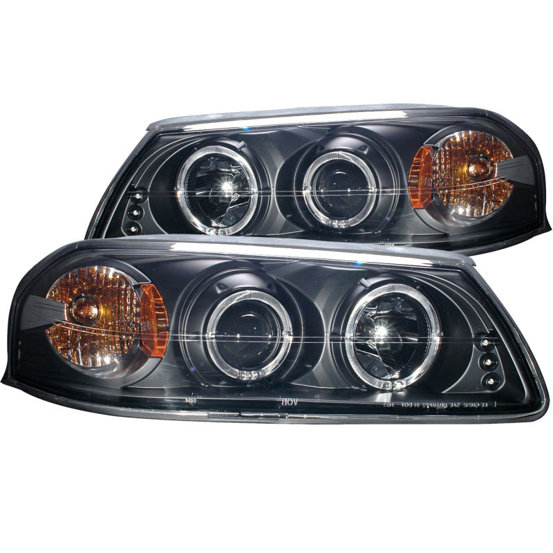 ANZO 2000-2005 Chevrolet Impala Projector Headlights w/ Halo Black Headlights ANZO