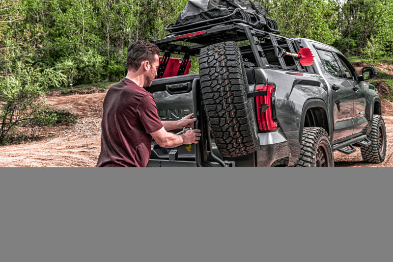 Go Rhino Swing-A-Way Hitch Mounted Tire Carrier (Lic. Plate Lights Not Included) - Textured Black Tire Carriers Go Rhino