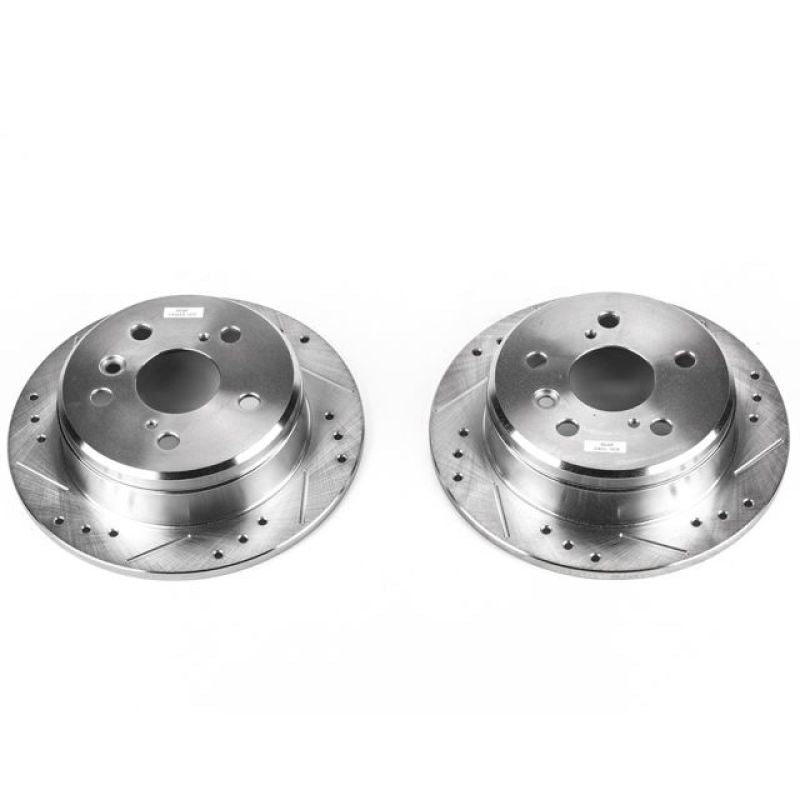 Power Stop 97-01 Lexus ES300 Rear Evolution Drilled & Slotted Rotors - Pair Brake Rotors - Slot & Drilled PowerStop
