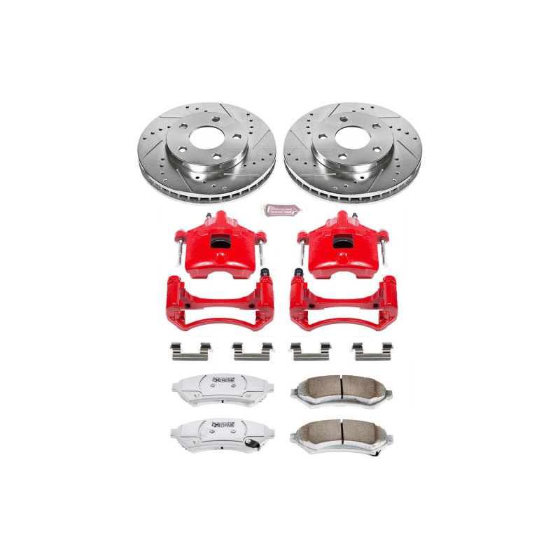 Power Stop 97-05 Buick Century Front Z26 Street Warrior Brake Kit w/Calipers Brake Kits - Performance D&S PowerStop