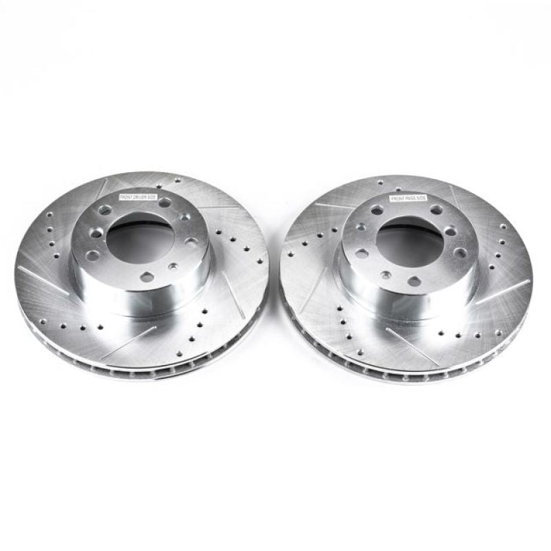 Power Stop 94-95 BMW 540i Front Evolution Drilled & Slotted Rotors - Pair Brake Rotors - Slot & Drilled PowerStop
