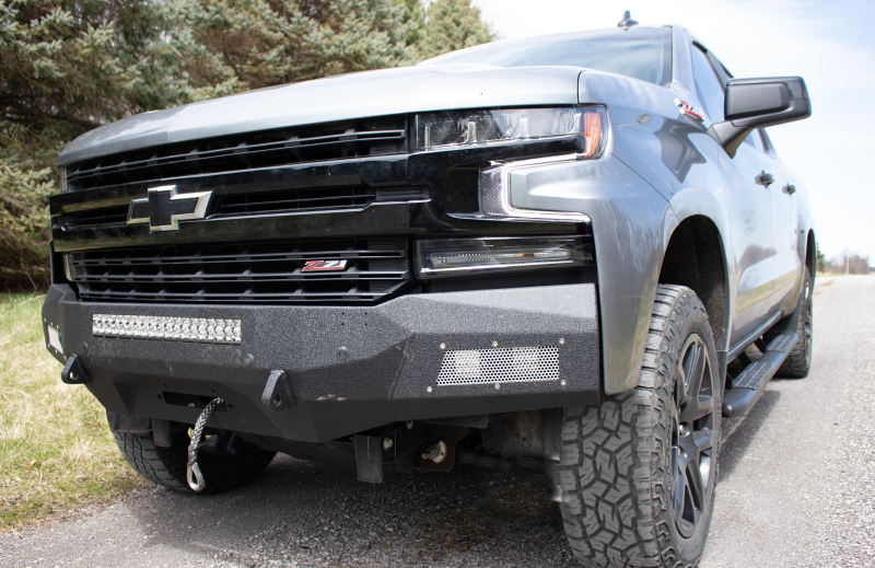 Fishbone Offroad 19-21 Chevrolet Silverado 1500 Rockfish Front Bumper - Black Texture Bumpers - Steel Fishbone Offroad
