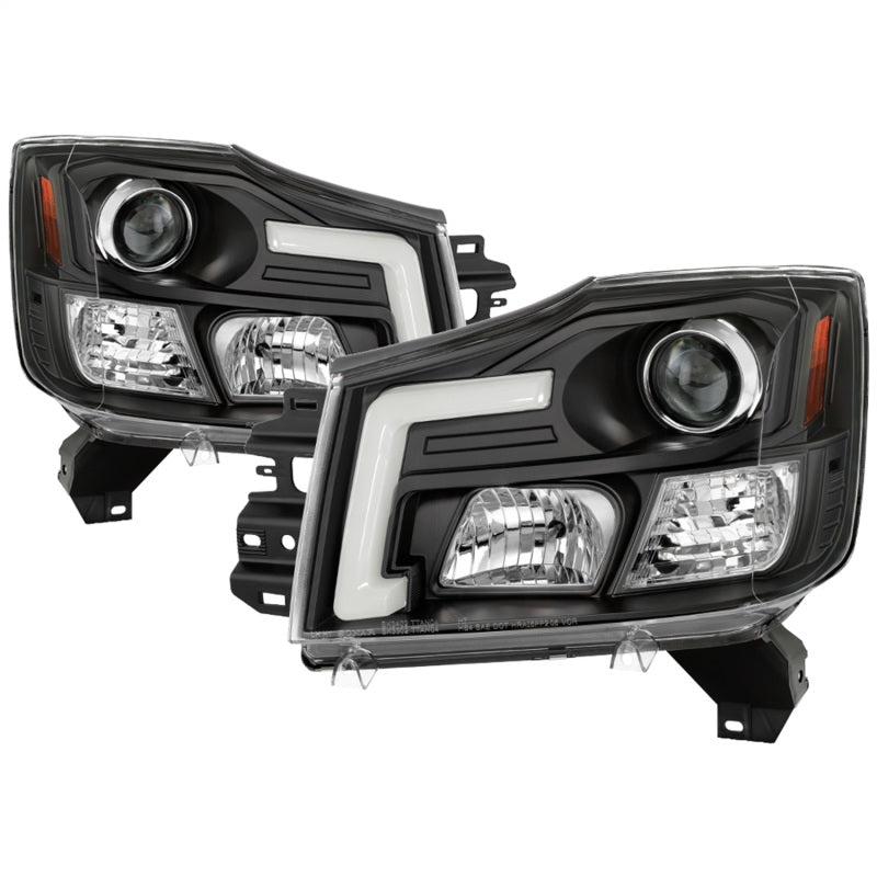 Spyder 04-15 Nissan Titan / 04-07 Nissan Armada V2 Projector Headlights - Black PRO-YD-NTI04-DRL-BK Headlights SPYDER