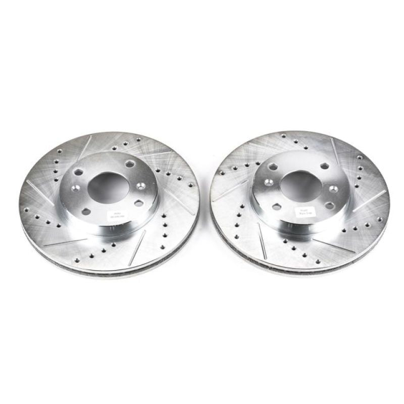 Power Stop 98-99 Acura CL Front Evolution Drilled & Slotted Rotors - Pair Brake Rotors - Slot & Drilled PowerStop