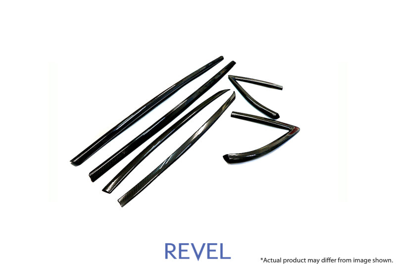 Revel GT Dry Carbon Door Window Moulding Cover 2020 Toyota GR Supra - 6 Pieces Carbon Accessories Revel