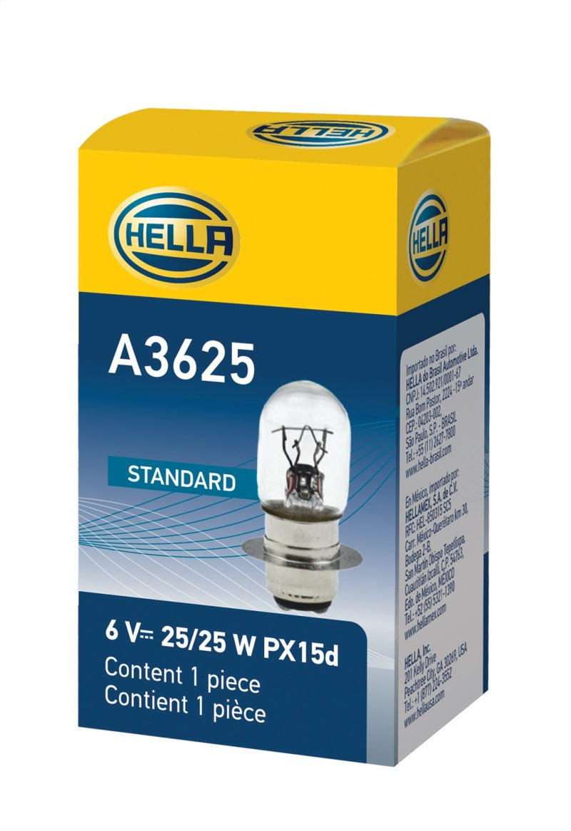 Hella Bulb 3625 6V 25/25W Px15D T6 Bulbs Hella