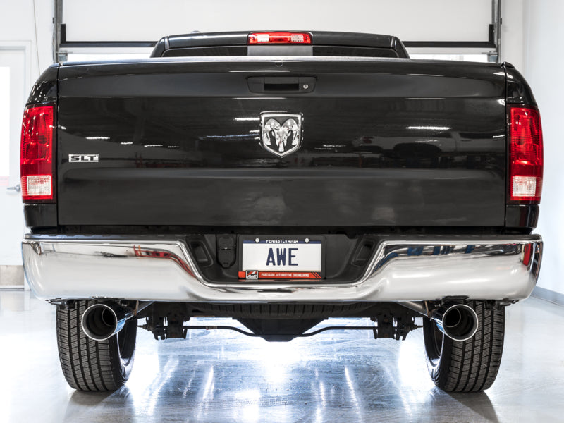 AWE Tuning 09-18 RAM 1500 5.7L (w/o Cutout) 0FG Dual Rear Exit Cat-Back Exhaust - Chrome Silver Tips Catback AWE Tuning