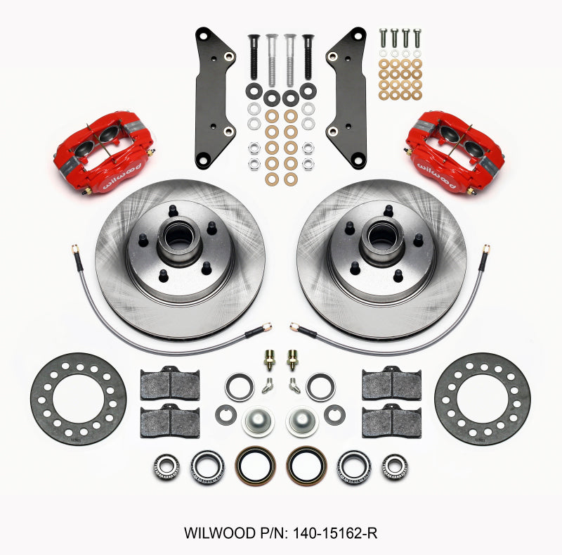 Wilwood Forged Dynalite-M Front Kit 11.88in 1 PC Rotor&Hub Red Cadillac 1957-60 Big Brake Kits Wilwood