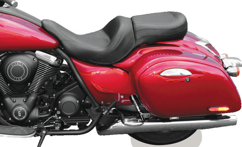 Mustang 11-19 Kawasaki Vulcan 1700 Vaquero Standard Touring 1PC Seat - Black One-Piece Motorcycle Seats Mustang Motorcycle