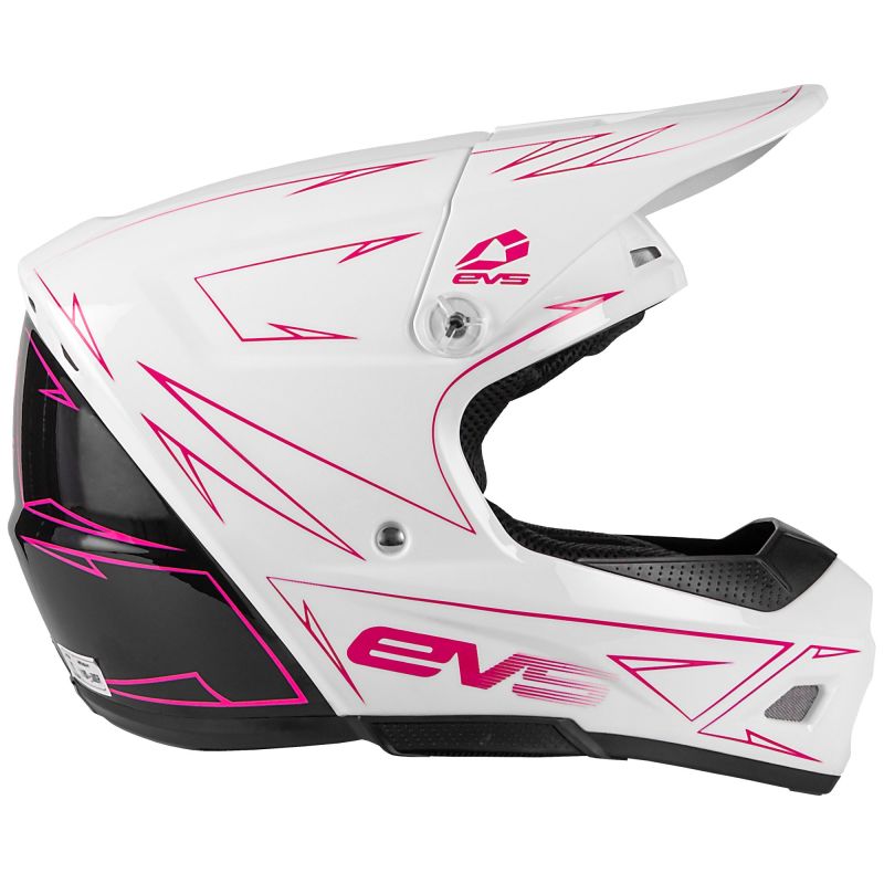 EVS T3 Pinner Helmet 50-50 White/Pink/Black Youth - Medium Helmets and Accessories EVS