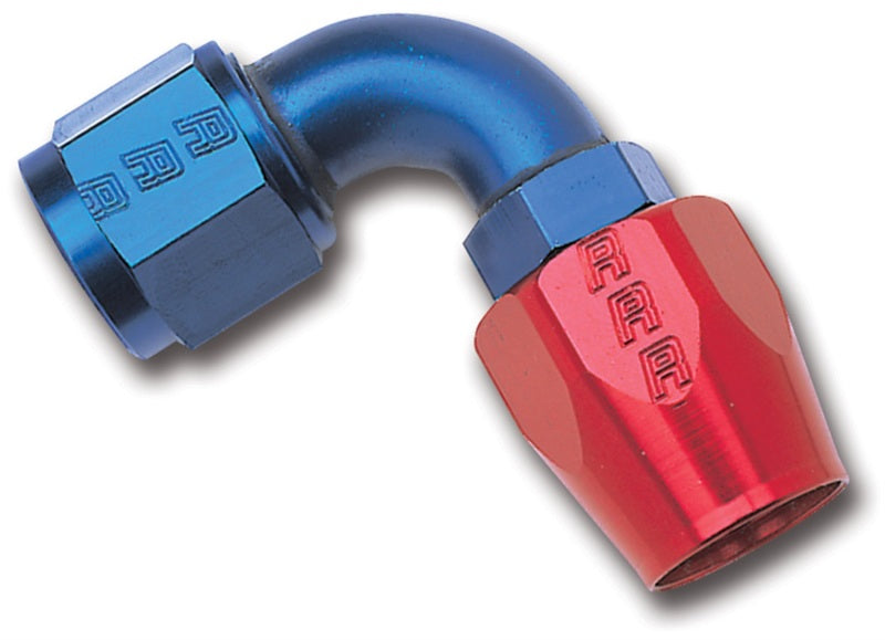 Russell Performance -4 AN Red/Blue 90 Degree Full Flow Hose End Fittings Russell