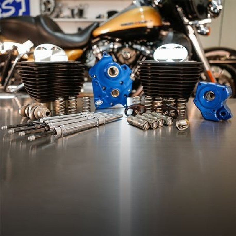 S&S Cycle 2017 M8 Models 128in Oil Cooled Power Pack w/ Chrome Pushrod Tubes w/o Highlight Piston Sets - Powersports S&S Cycle