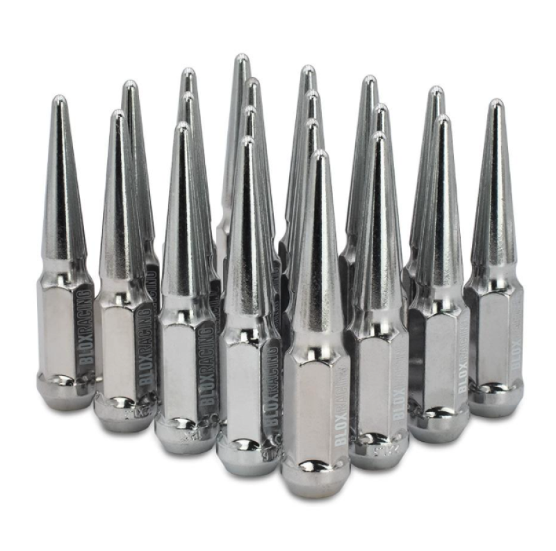 BLOX Racing Spike Forged Lug Nuts - Chrome 12 x 1.25mm - Set of 20 Lug Nuts BLOX Racing